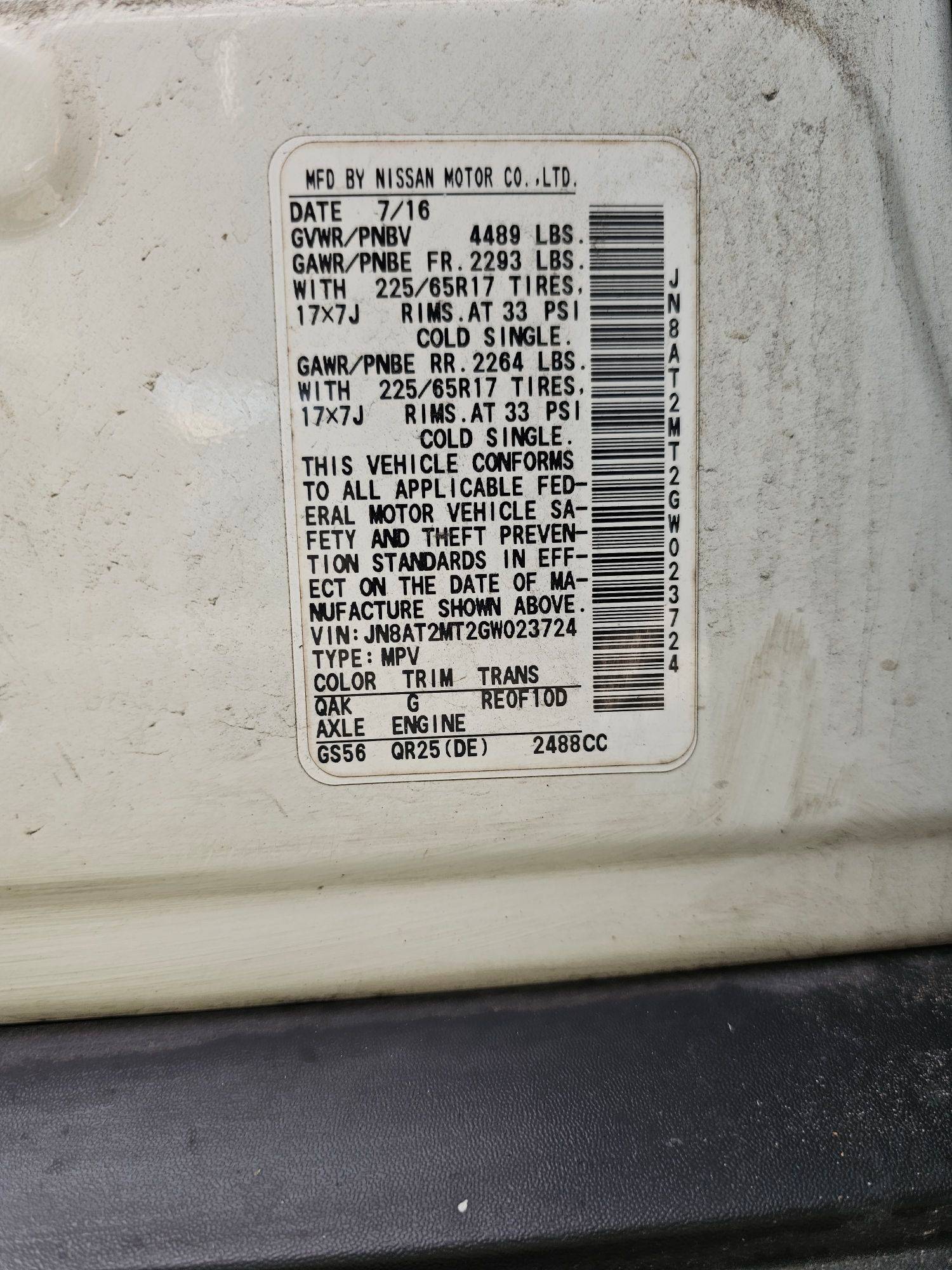 NISSAN ROGUE 2016 - Marhaba Auction Used Cars - Image 8