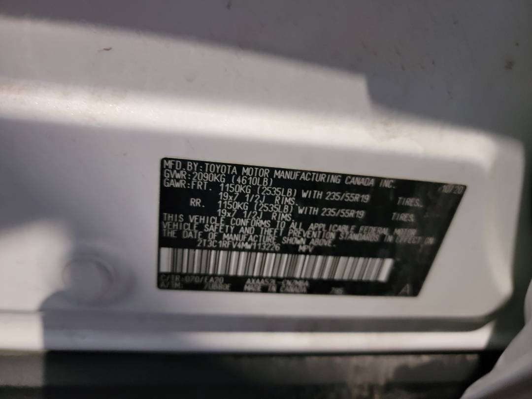 2021 TOYOTA RAV4 — 57834 Miles — Lot W113226 - Marhaba Auctions Used Cars - Image 9