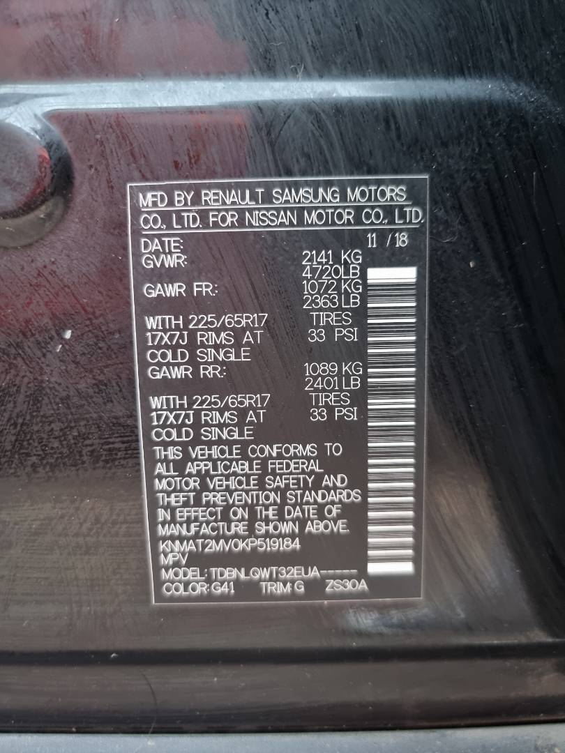 2019 NISSAN ROGUE — 91674 Miles — Lot 38702781 — Main - Marhaba Auctions Used Cars - Image 9