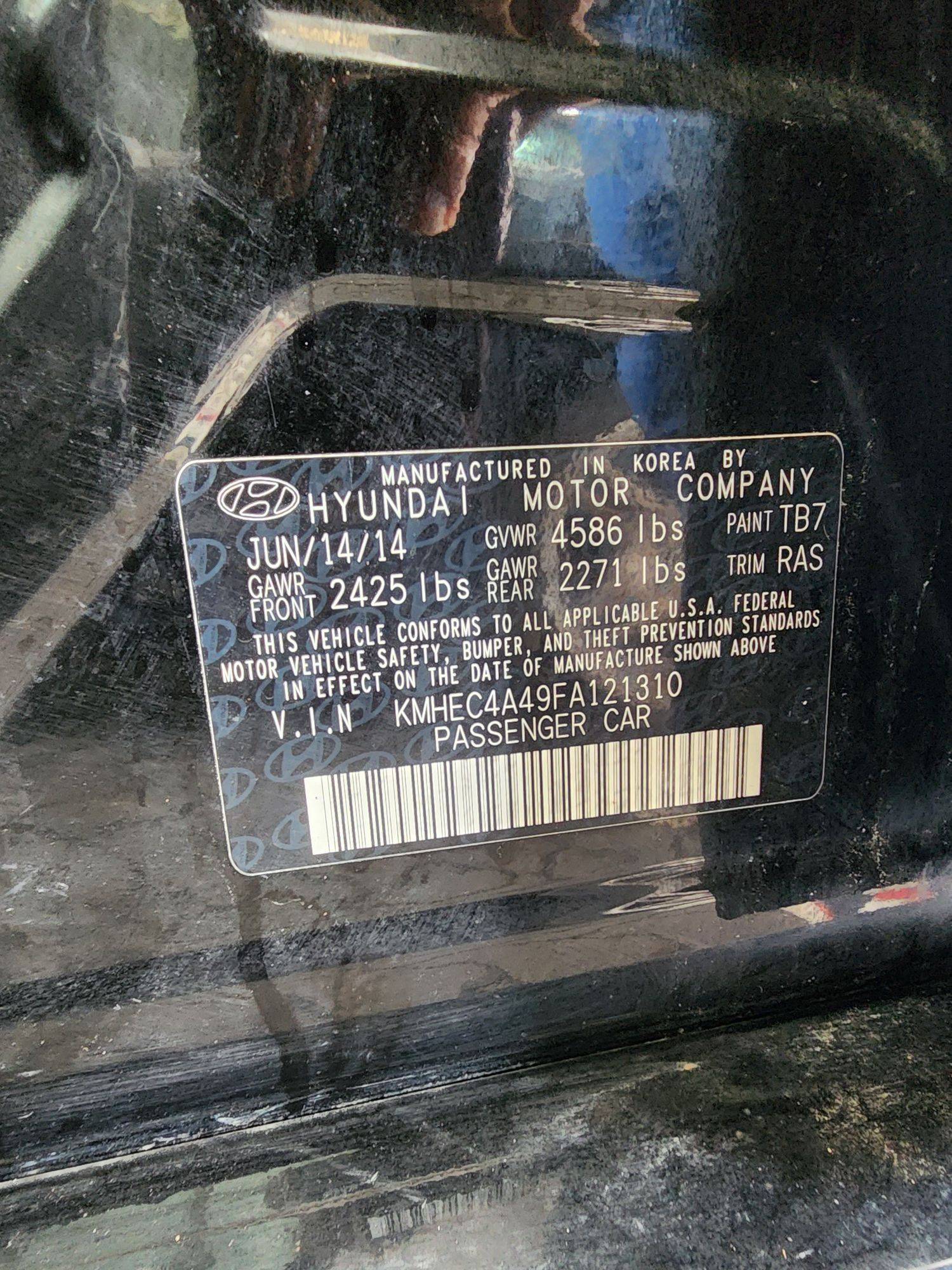 2015 HYUNDAI SONATA — 113439 Miles — Lot 45800264 — Ind. 12 - Marhaba Auctions Used Cars - Image 10