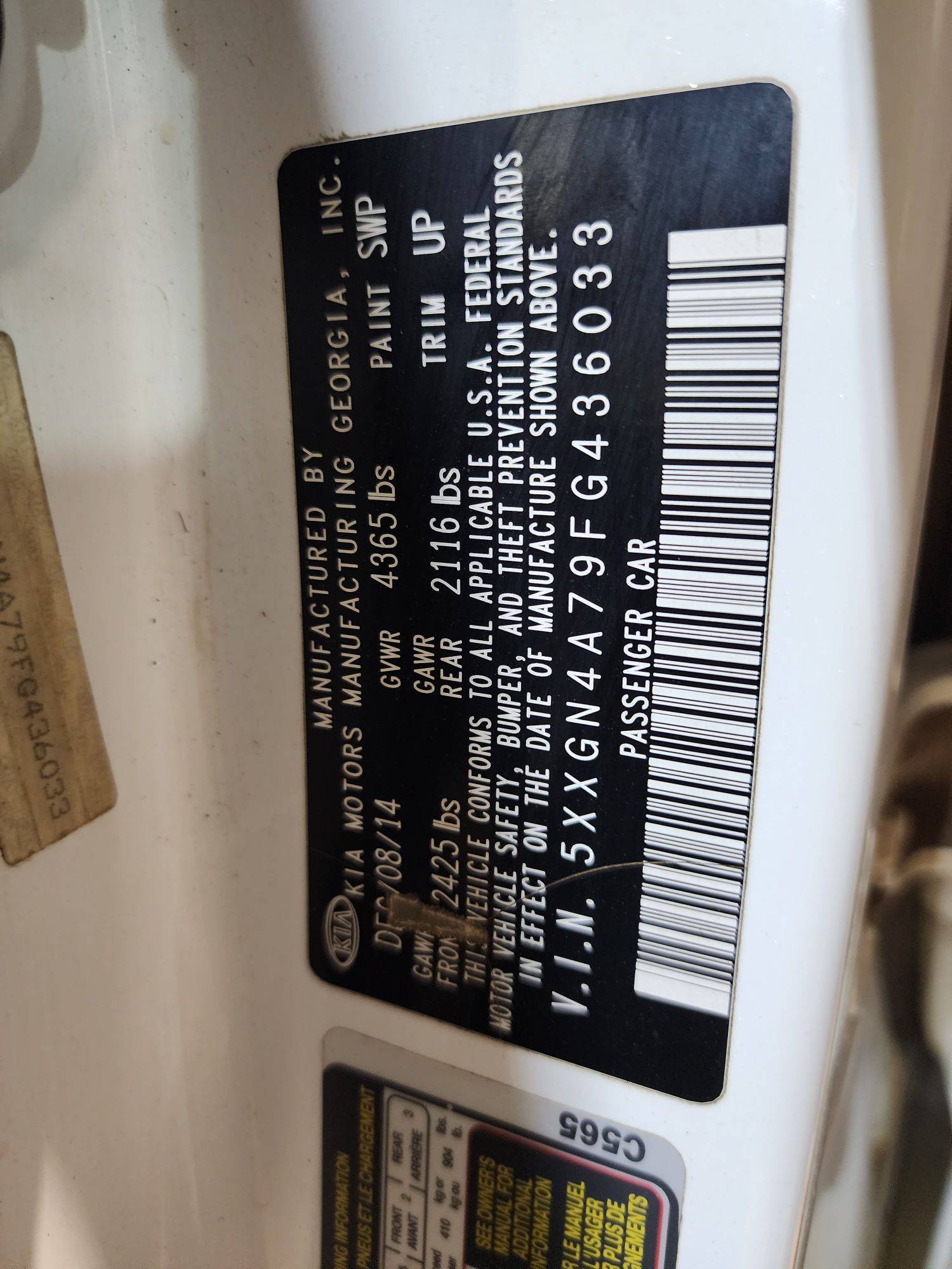 KIA OPTIMA 2015 - Marhaba Auction Used Cars - Image 11