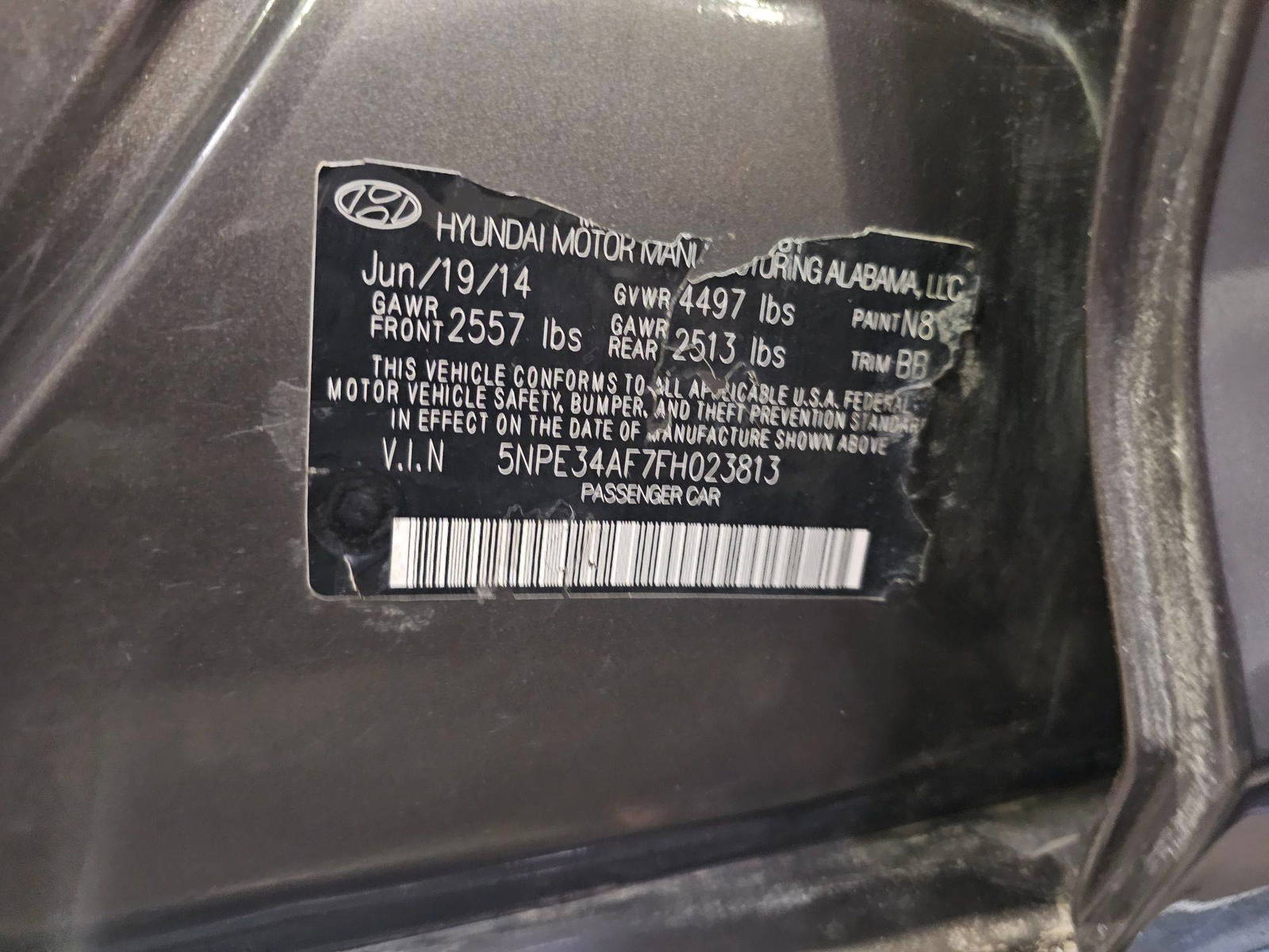 2015 HYUNDAI SONATA — 160618 Miles — Lot 23813 — Main - Marhaba Auctions Used Cars - Image 9