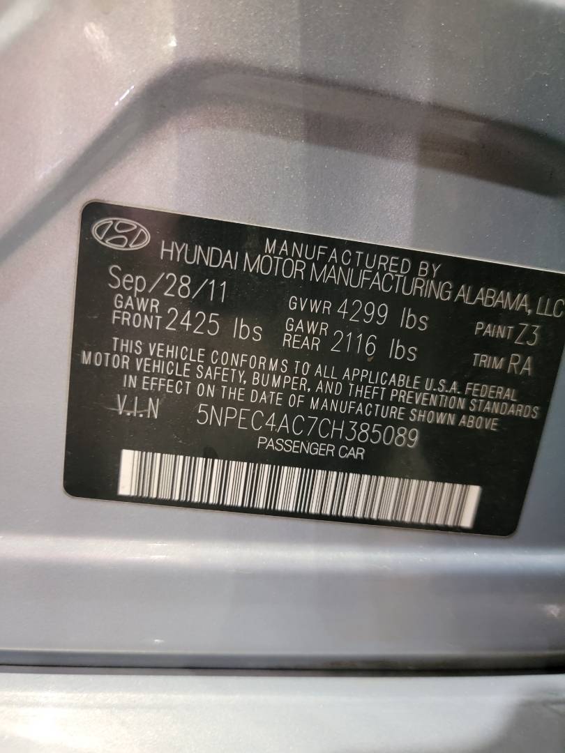2012 HYUNDAI SONATA — 181272 Miles — Lot C7CH385089 — Main - Marhaba Auctions Used Cars - Image 9