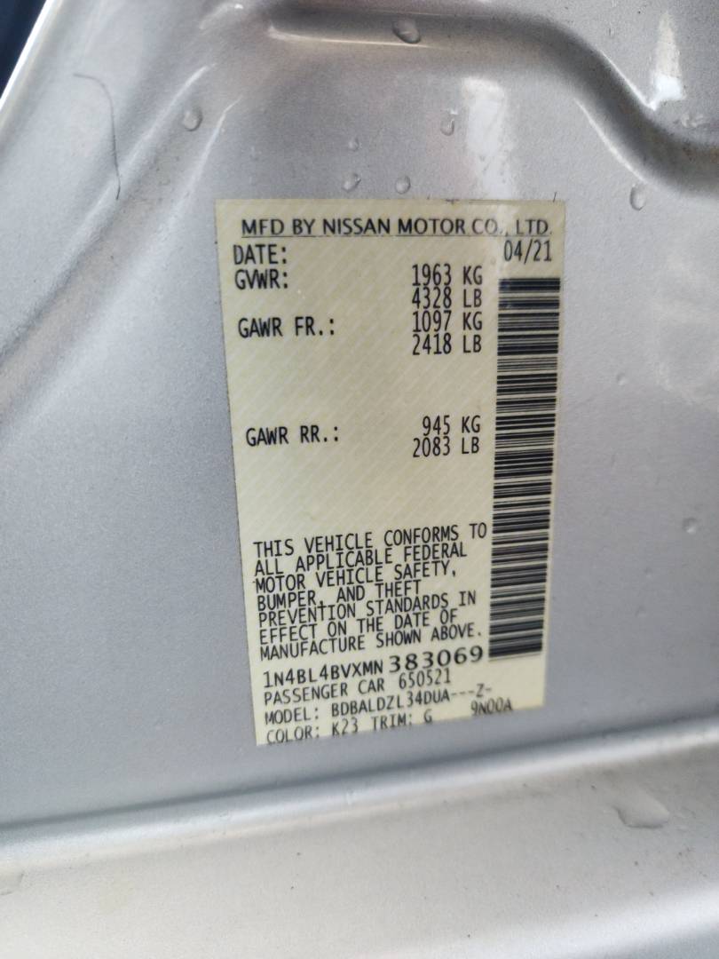 2021 NISSAN ALTIMA — 70737 Miles — Lot 38085354 — Souq - Marhaba Auctions Used Cars - Image 11