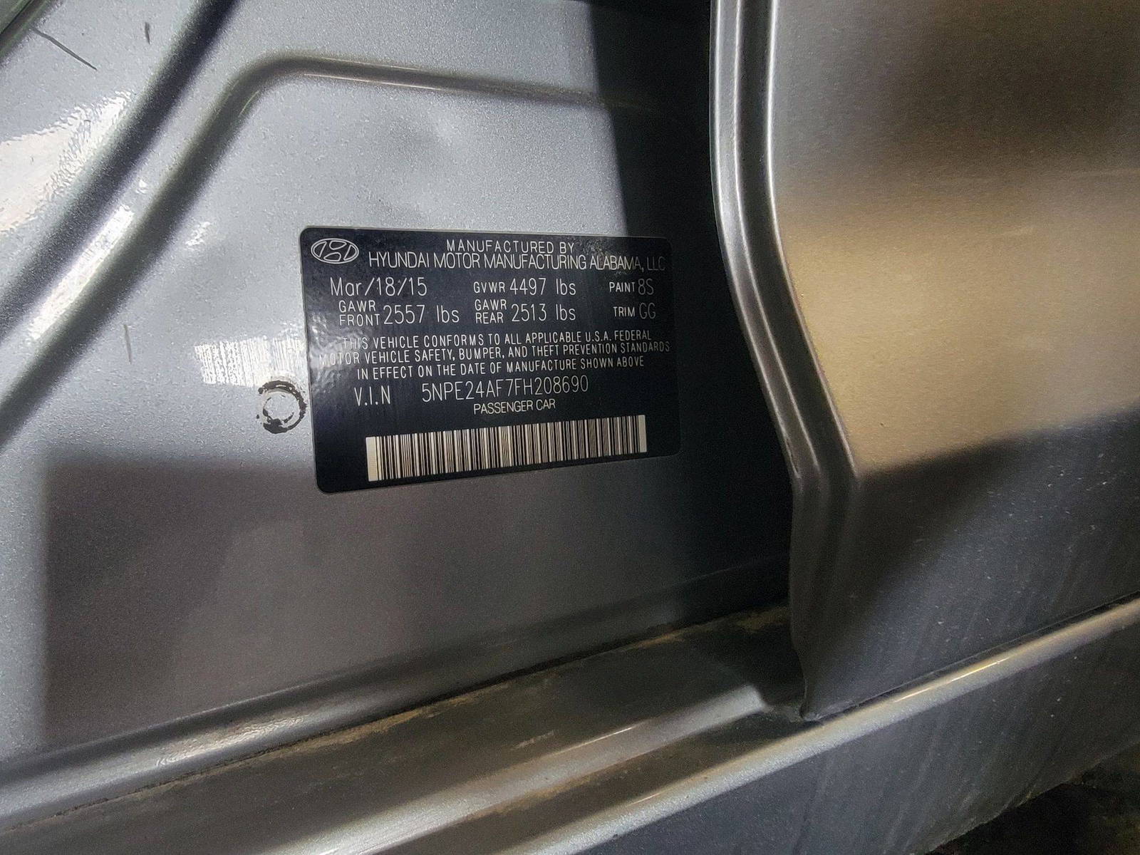 HYUNDAI SONATA 2015 - Marhaba Auction Used Cars - Image 9