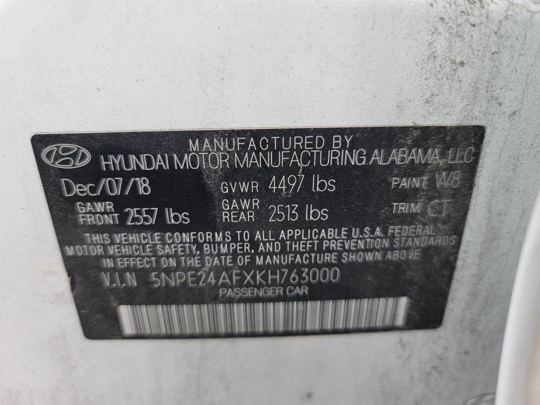 2019 HYUNDAI SONATA — 68015 Miles — Lot 70218053 - Marhaba Auctions Used Cars - Image 8