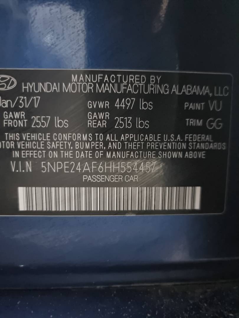 2017 HYUNDAI SONATA — 88633 Miles — Lot 54457 - Marhaba Auctions Used Cars - Image 5