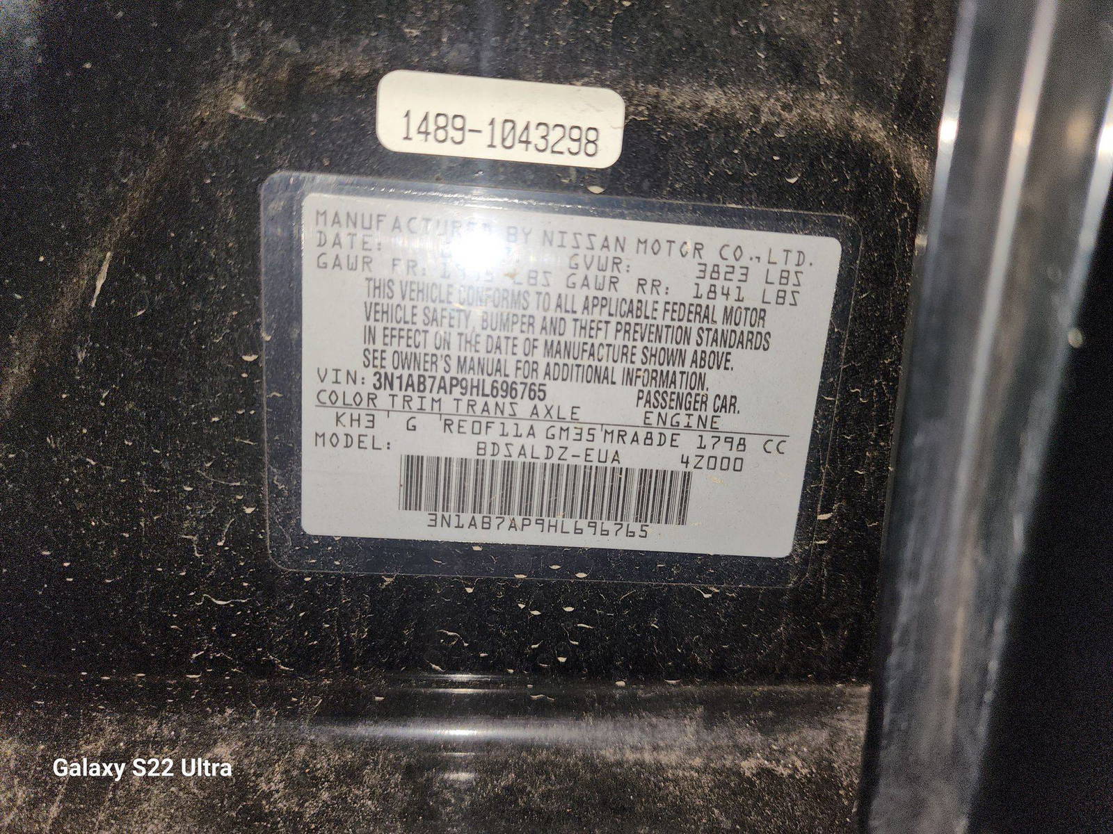 2017 NISSAN SENTRA — 130145 Miles — Lot HL696765 - Marhaba Auctions Used Cars - Image 9