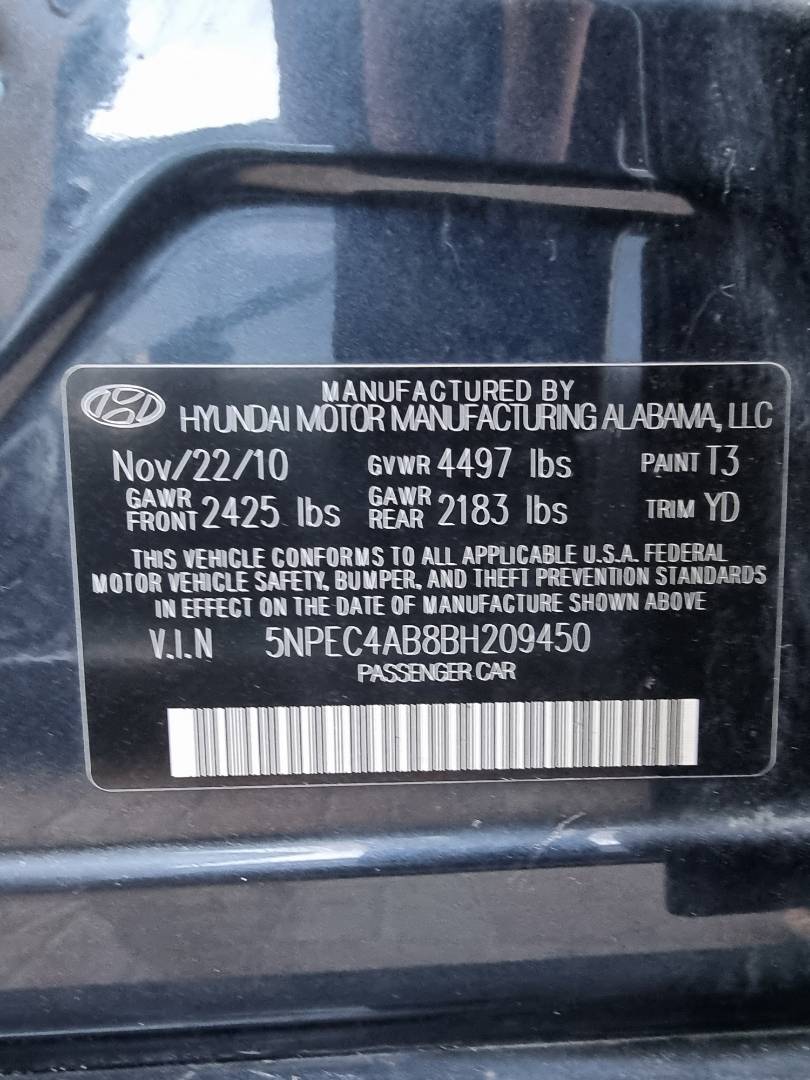 2011 HYUNDAI SONATA — 200998 Miles — Lot 215487 — Main - Marhaba Auctions Used Cars - Image 10