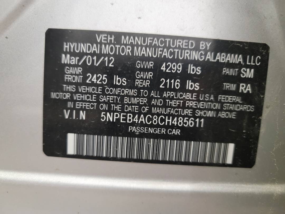 2012 HYUNDAI SONATA — 157334 Miles — Lot H485611 — Main - Marhaba Auctions Used Cars - Image 9