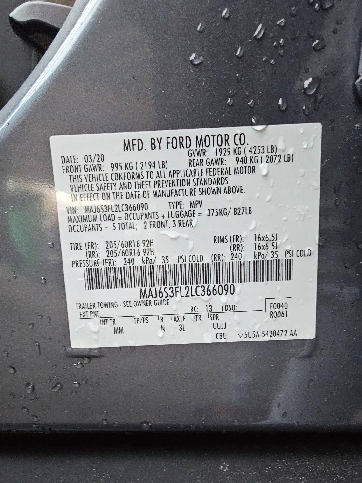 2020 FORD ECOSPORT — 38648 Miles — Lot L2LC366090 — Souq - Marhaba Auctions Used Cars - Image 10