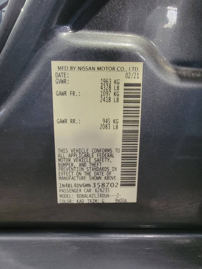 2021 NISSAN ALTIMA — 65711 Miles — Lot 358702 — Main - Marhaba Auctions Used Cars - Image 9
