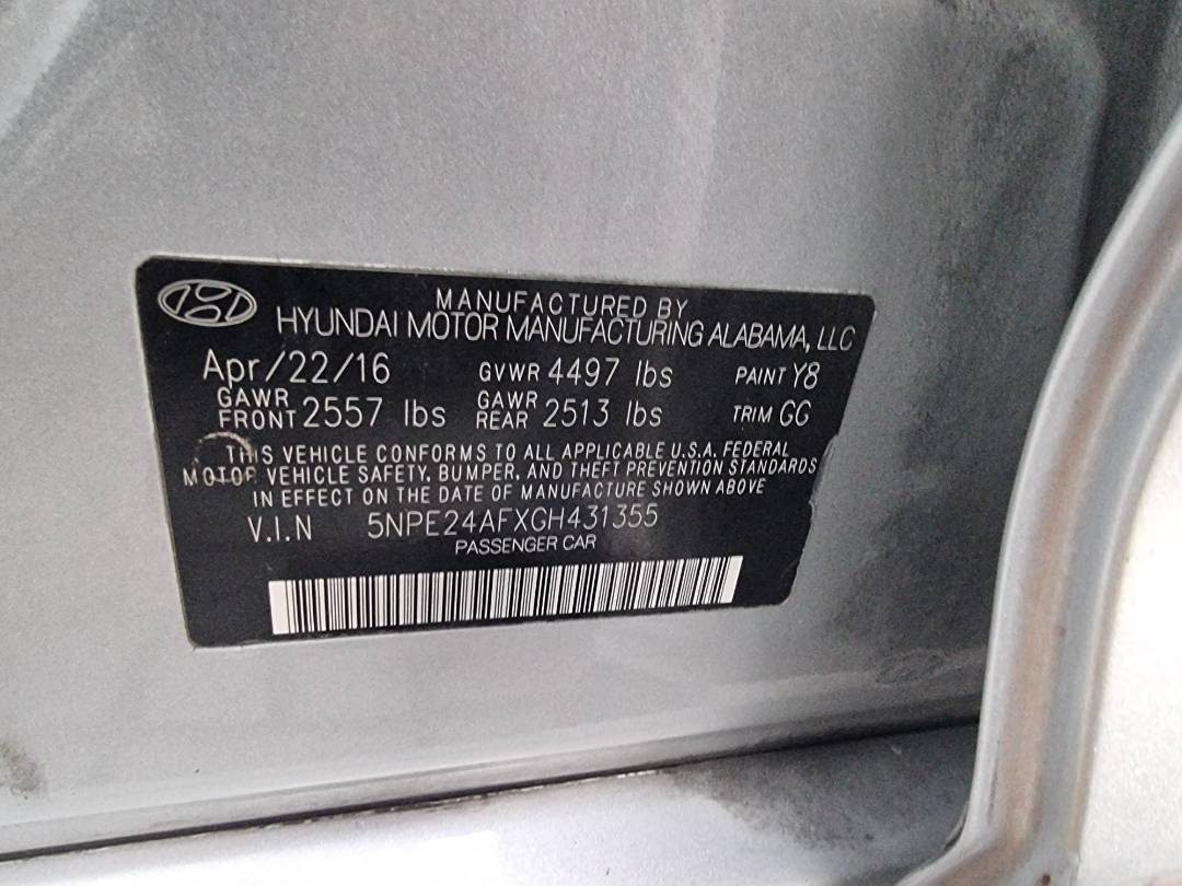 2016 HYUNDAI SONATA — 106785 Miles — Lot 31355 — Main - Marhaba Auctions Used Cars - Image 7