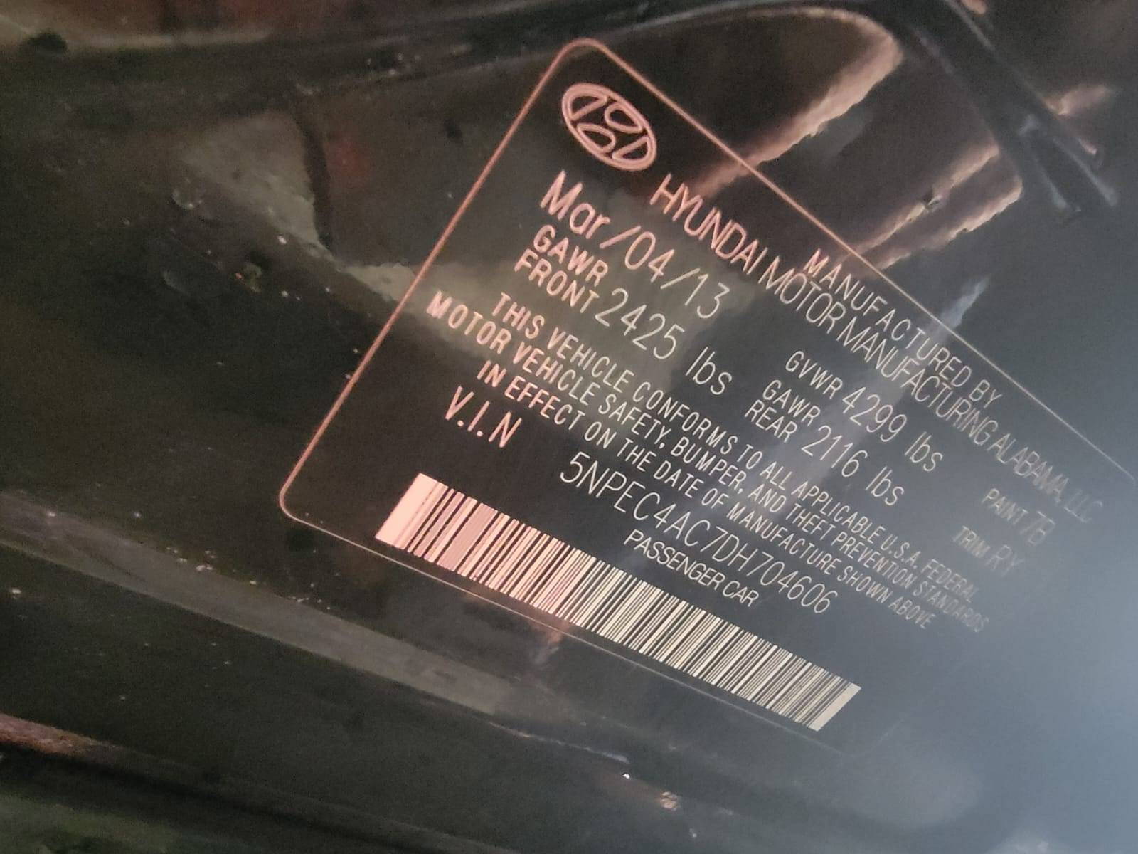 HYUNDAI SONATA 2013 - Marhaba Auction Used Cars - Image 9