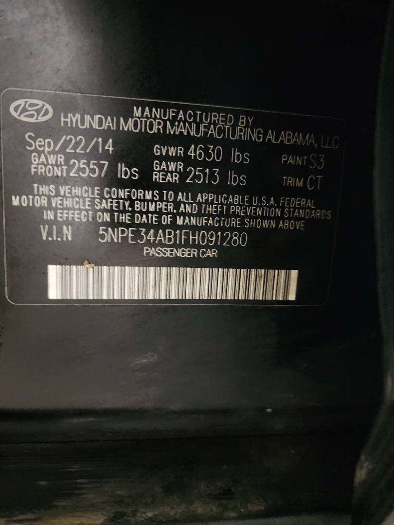 2015 HYUNDAI SONATA — 185985 Miles — Lot 82568903 - Marhaba Auctions Used Cars - Image 3