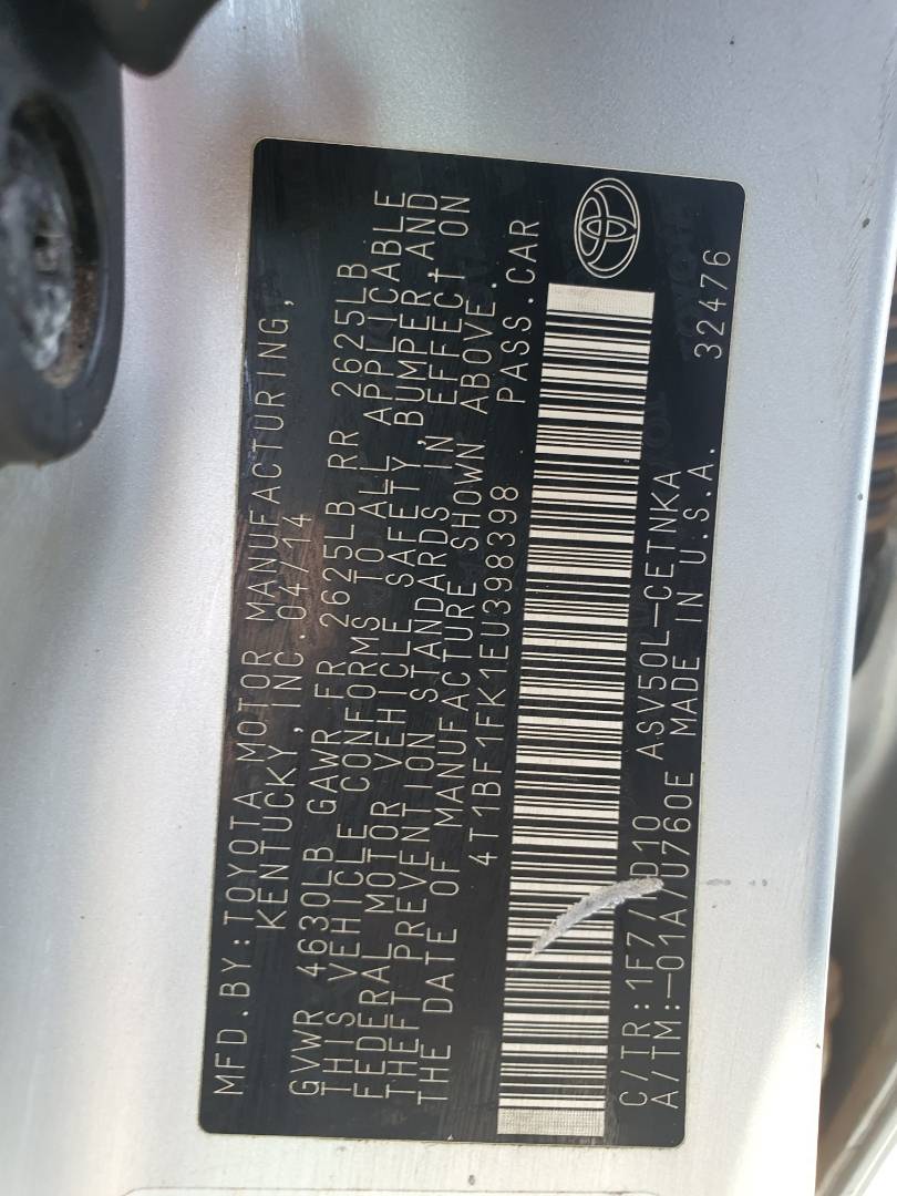 2014 TOYOTA CAMRY — 215724 Miles — Lot 43518484 — Souq - Marhaba Auctions Used Cars - Image 6