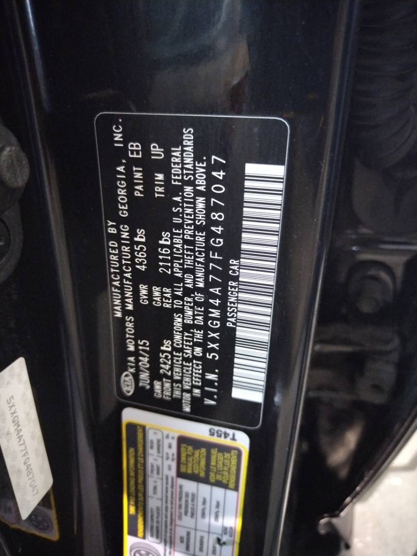2015 KIA OPTIMA — 132777 Miles — Lot 65206253 - Marhaba Auctions Used Cars - Image 8