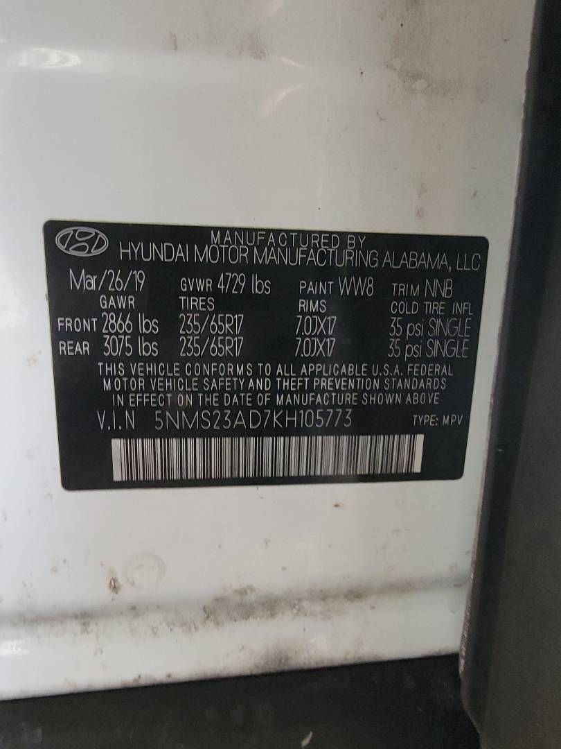 2019 HYUNDAI SANTA FE — 100698 Miles — Lot KH105773 — Main - Marhaba Auctions Used Cars - Image 10