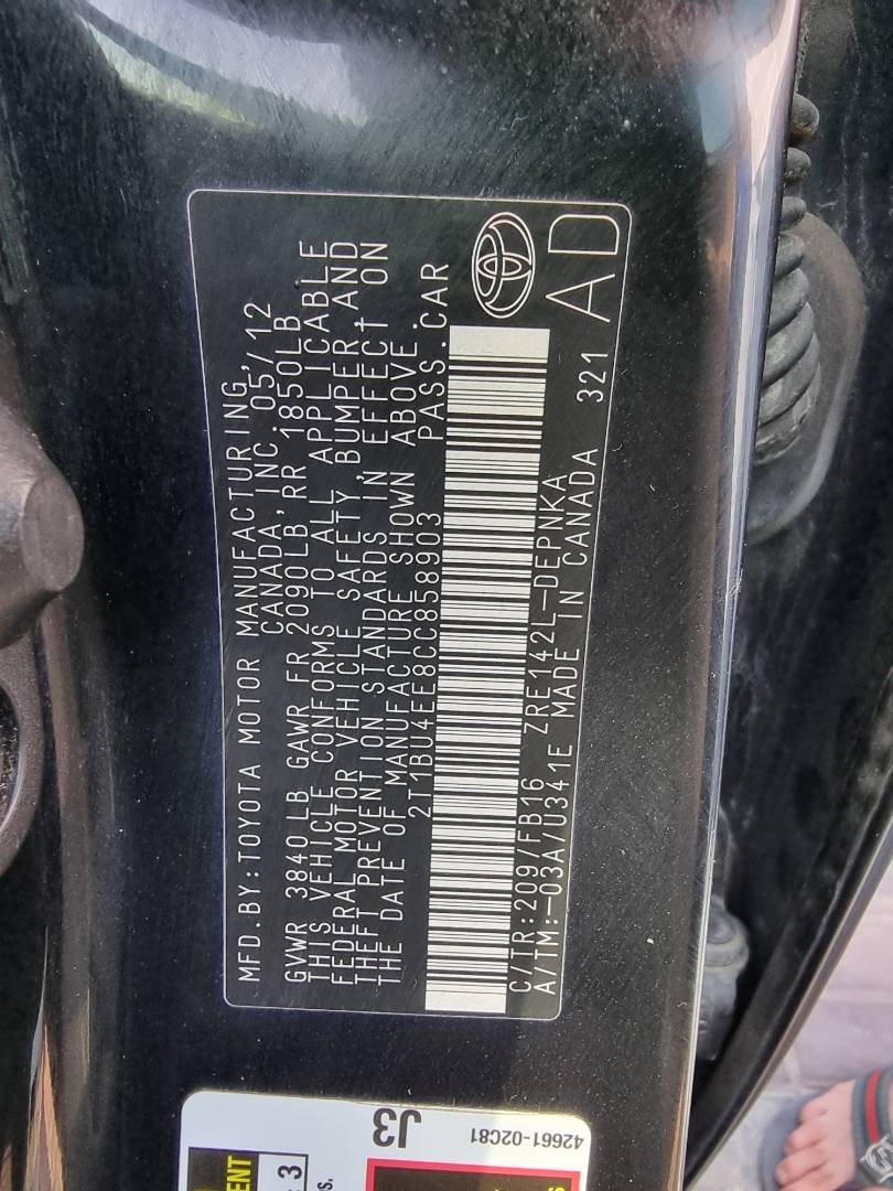 2012 TOYOTA COROLLA — 131350 Miles — Lot 548751 - Marhaba Auctions Used Cars - Image 10