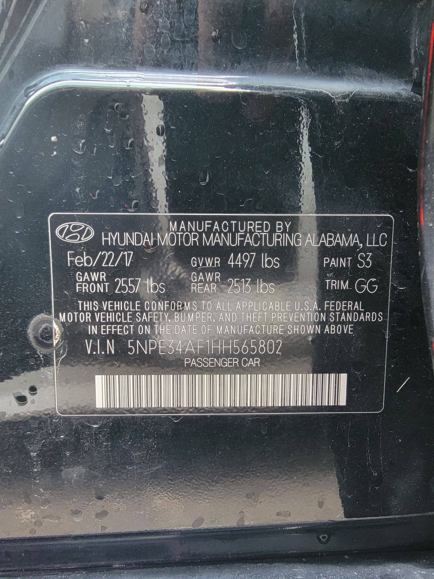 2017 HYUNDAI SONATA SPORT — 176454 Miles — Lot H565802 — Main - Marhaba Auctions Used Cars - Image 12