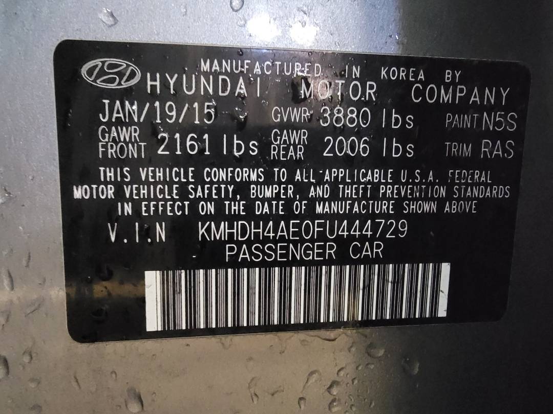 2015 HYUNDAI ELANTRA — 208647 Miles — Lot 38653109 - Marhaba Auctions Used Cars - Image 8