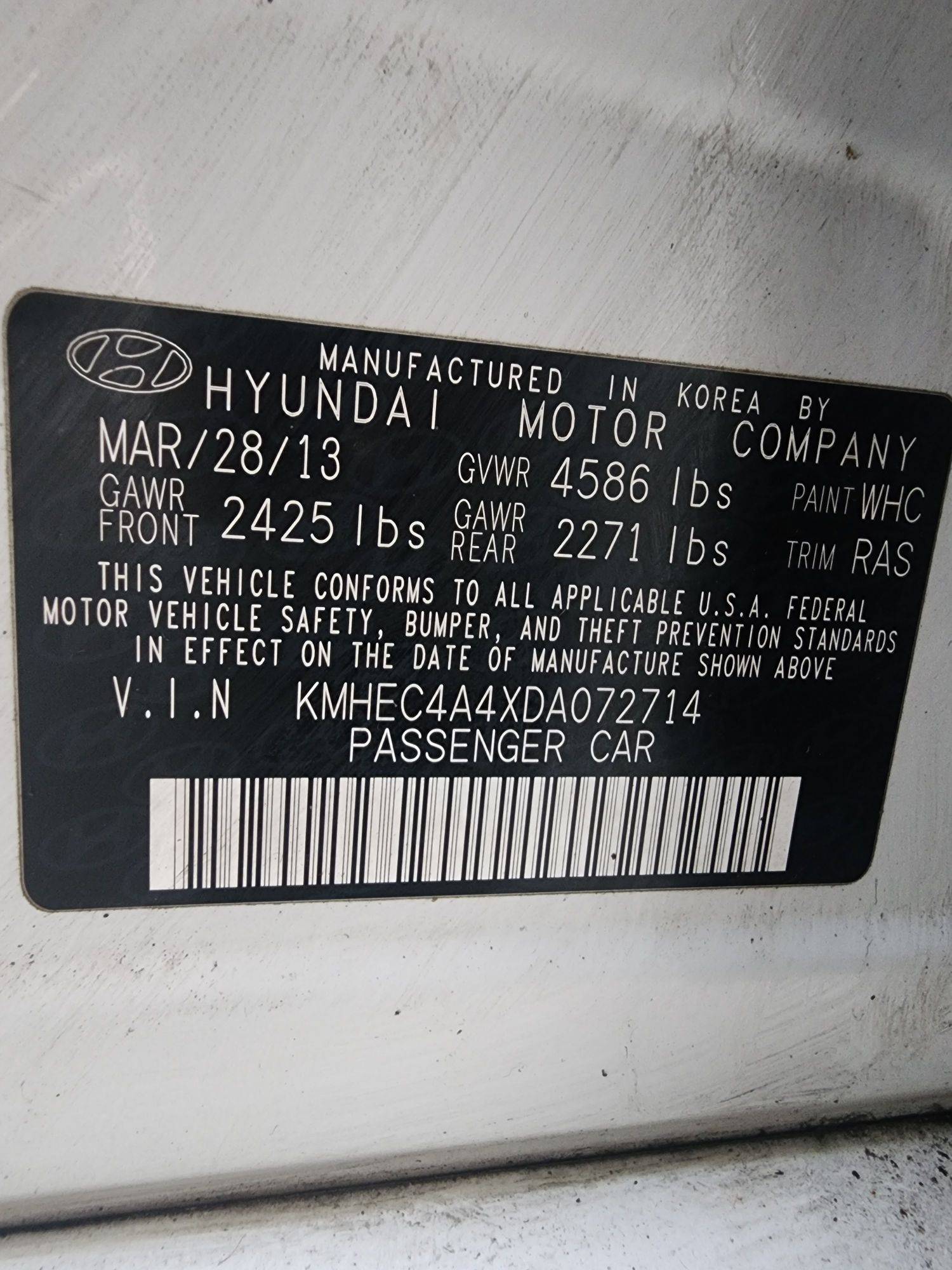 HYUNDAI SONATA 2013 - Marhaba Auction Used Cars - Image 10