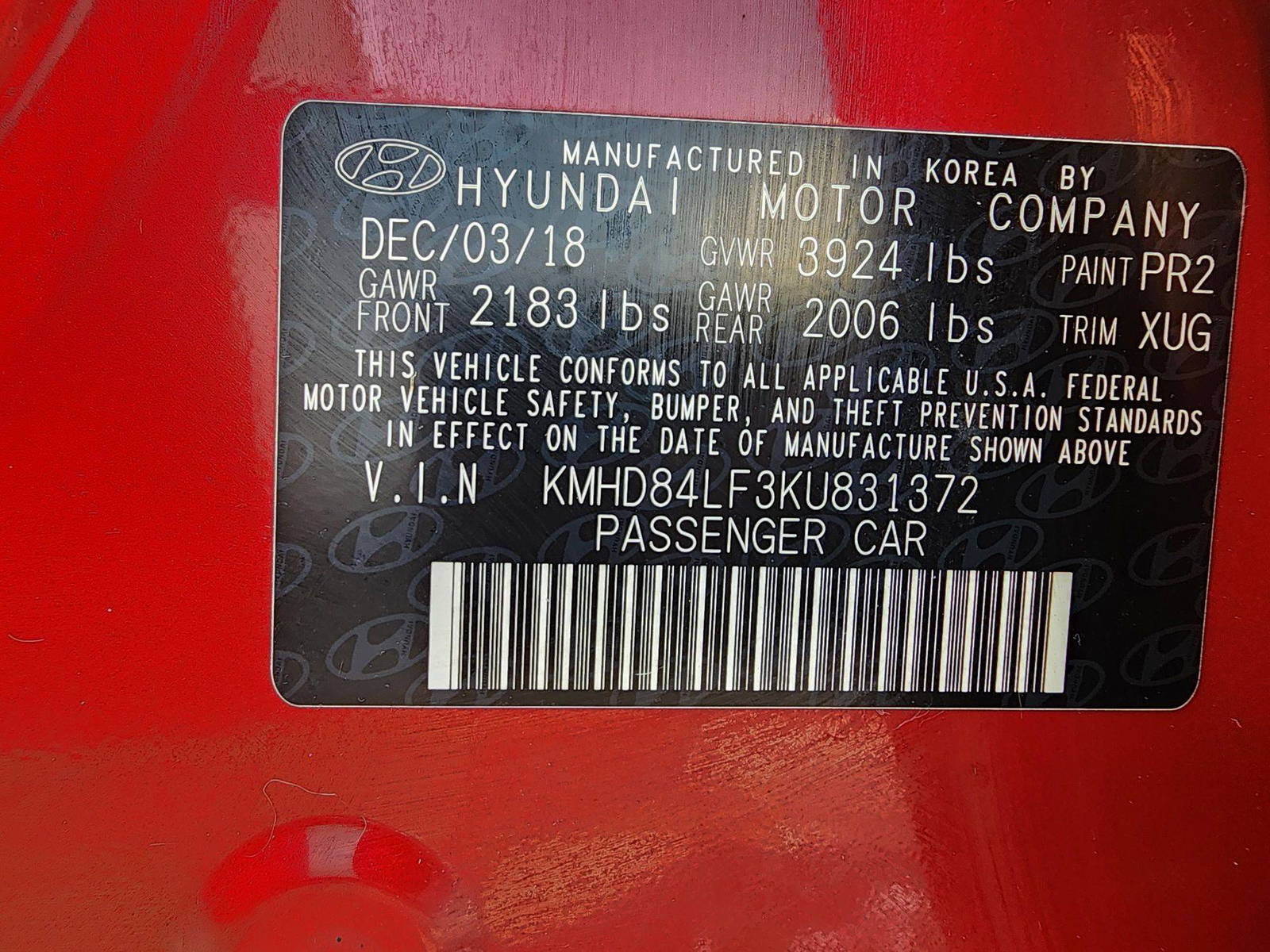 2019 HYUNDAI ELANTRA — 198514 Miles — Lot 71470884 — Souq - Marhaba Auctions Used Cars - Image 11
