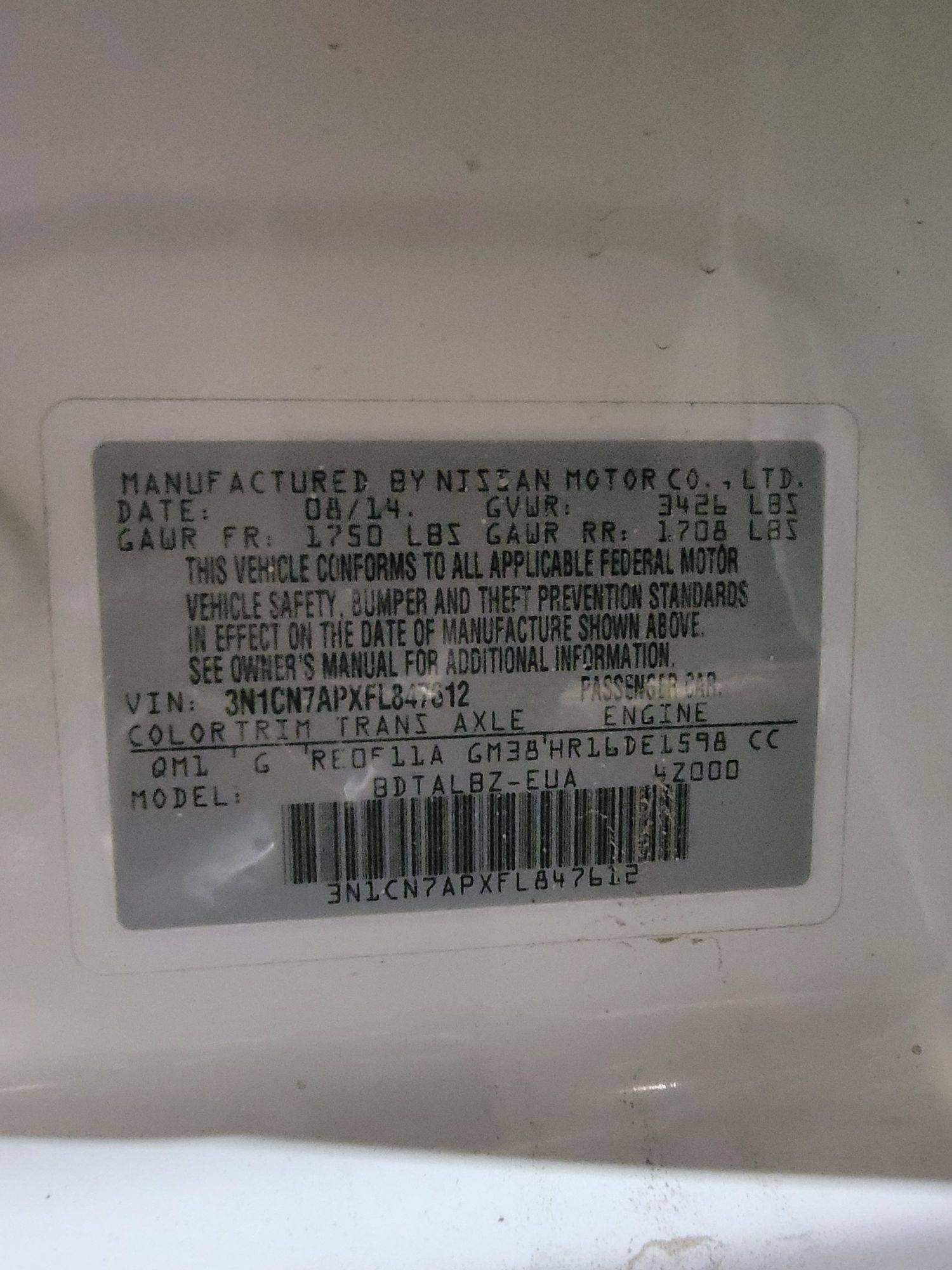 NISSAN VERSA 2015 - Marhaba Auction Used Cars - Image 10