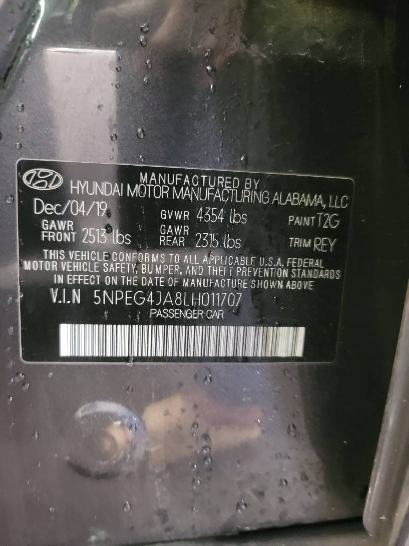 2020 HYUNDAI SONATA — 30775 Miles — Lot JA8LH011707 — Main - Marhaba Auctions Used Cars - Image 10