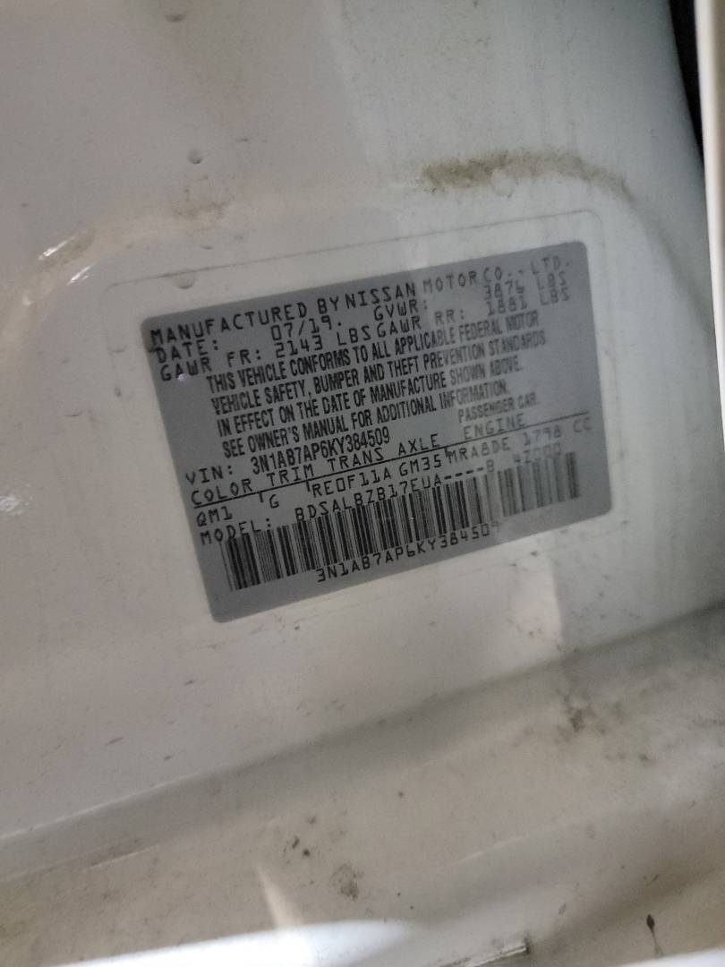 2019 NISSAN SENTRA — 117348 Miles — Lot 6KY384509 — Main - Marhaba Auctions Used Cars - Image 6