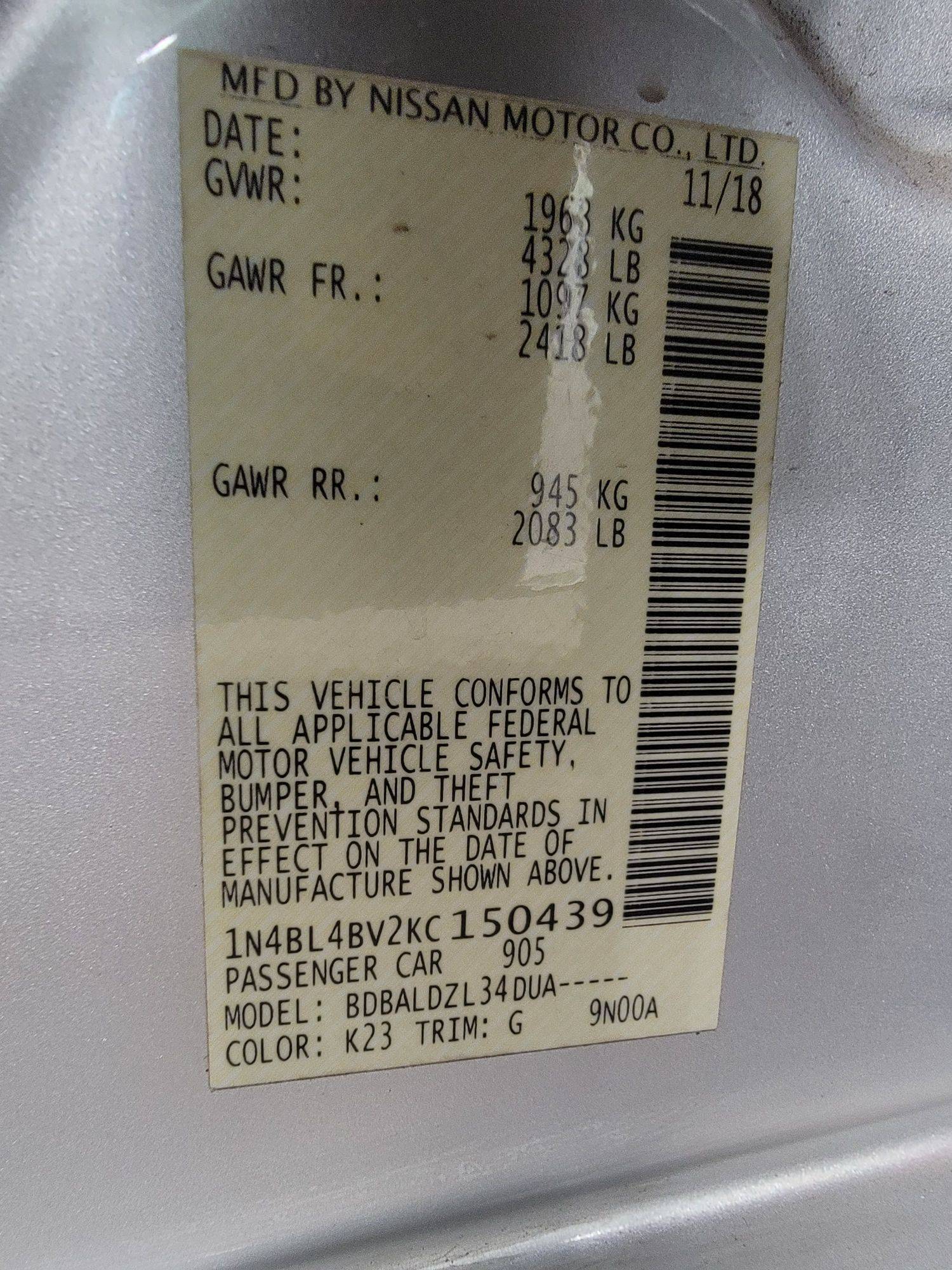 NISSAN ALTIMA 2019 - Marhaba Auction Used Cars - Image 10