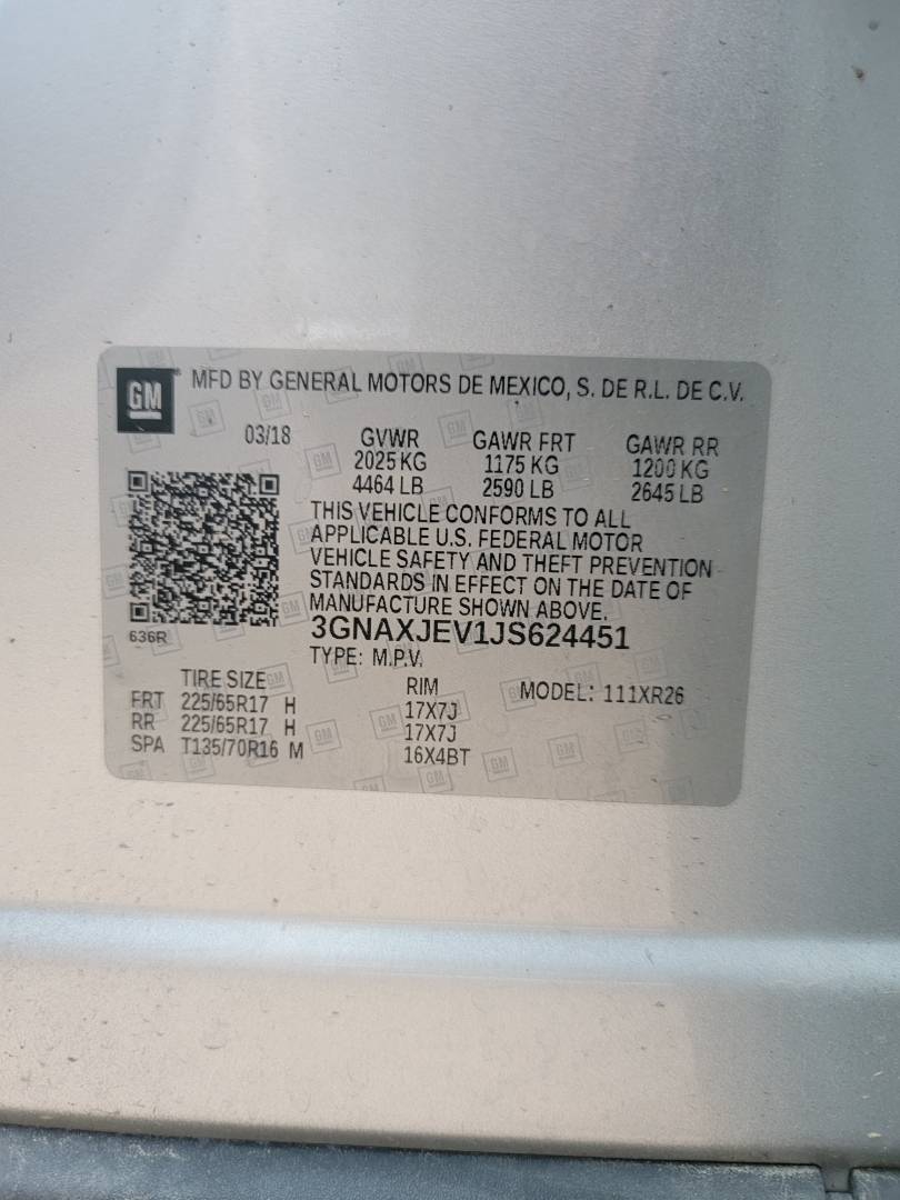 2018 CHEVROLET EQUINOX — 48834 Miles — Lot S624451 - Marhaba Auctions Used Cars - Image 8