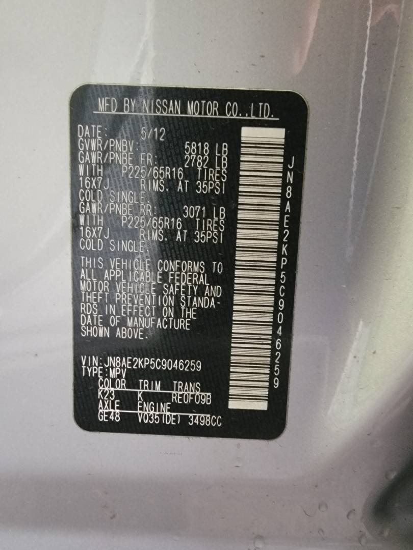 2012 NISSAN QUEST — 225227 Miles — Lot 39439744 — Main - Marhaba Auctions Used Cars - Image 9
