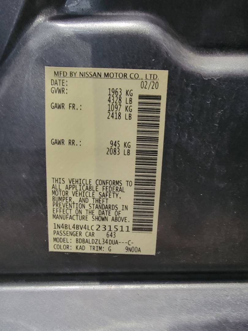 2020 NISSAN ALTIMA — 138682 Miles — Lot 231511 — Main - Marhaba Auctions Used Cars - Image 10