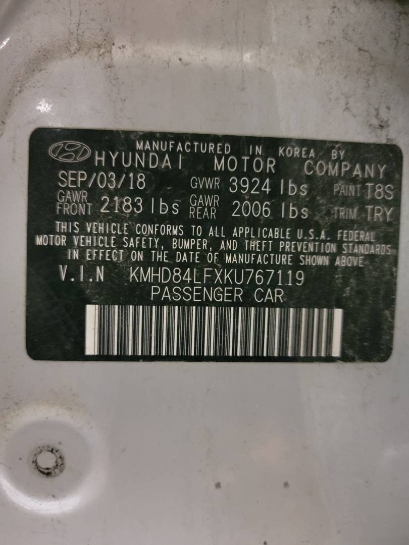2019 HYUNDAI ELANTRA — 115009 Miles — Lot KU767119 — Main - Marhaba Auctions Used Cars - Image 11
