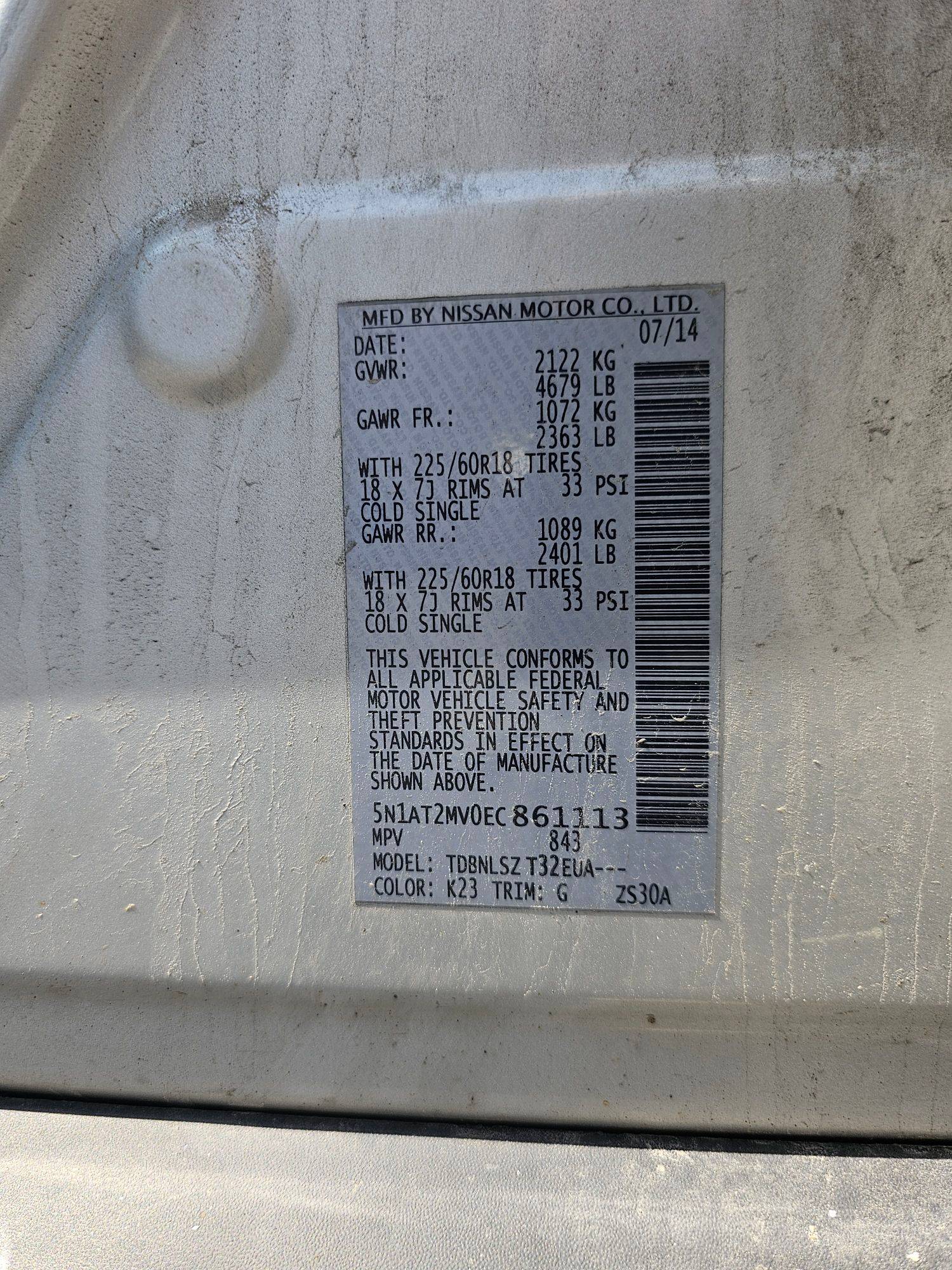 NISSAN ROGUE 2014 - Marhaba Auction Used Cars - Image 10