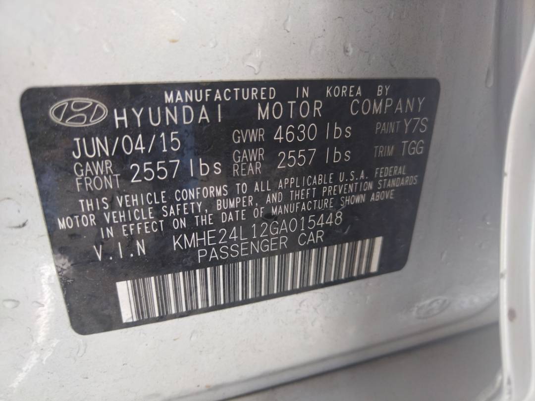 2016 HYUNDAI SONATA — 162103 Miles — Lot 69525273 - Marhaba Auctions Used Cars - Image 9
