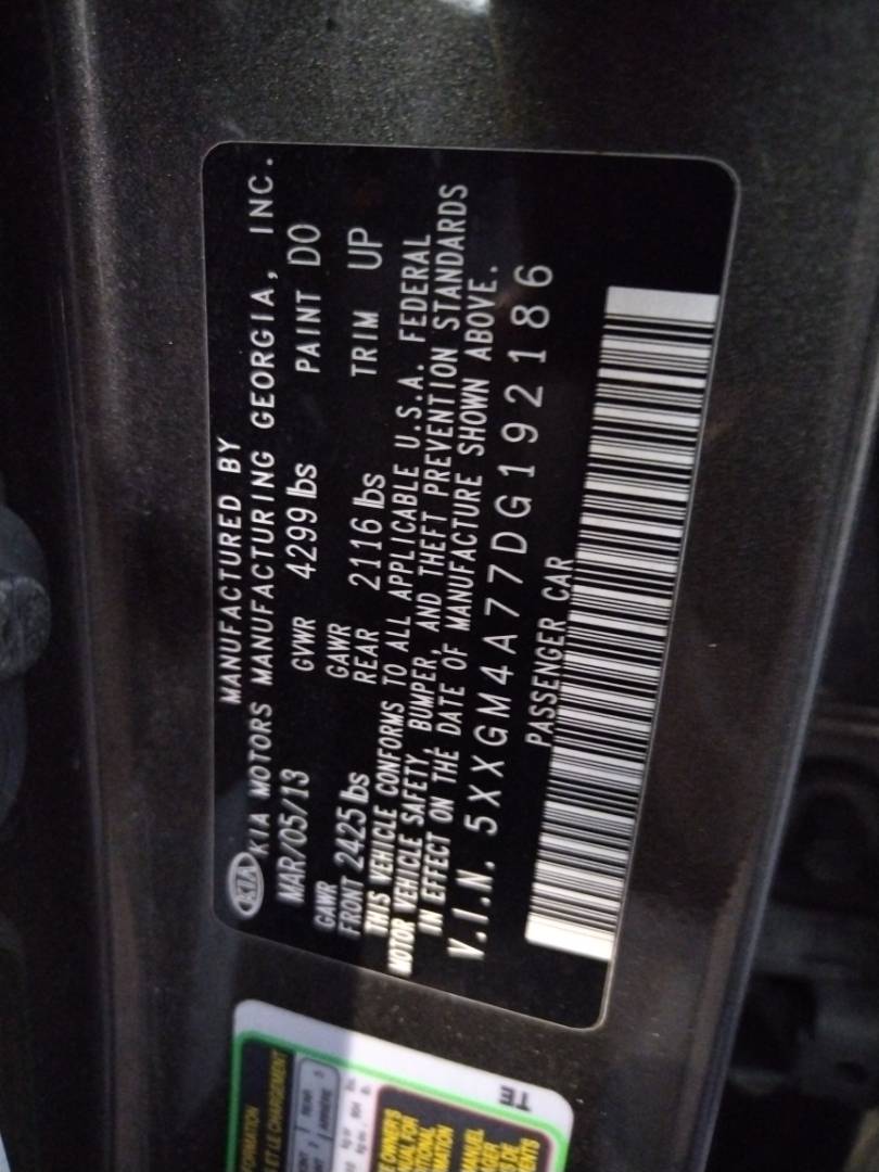 2013 KIA OPTIMA — 150382 Miles — Lot 67822833 - Marhaba Auctions Used Cars - Image 9