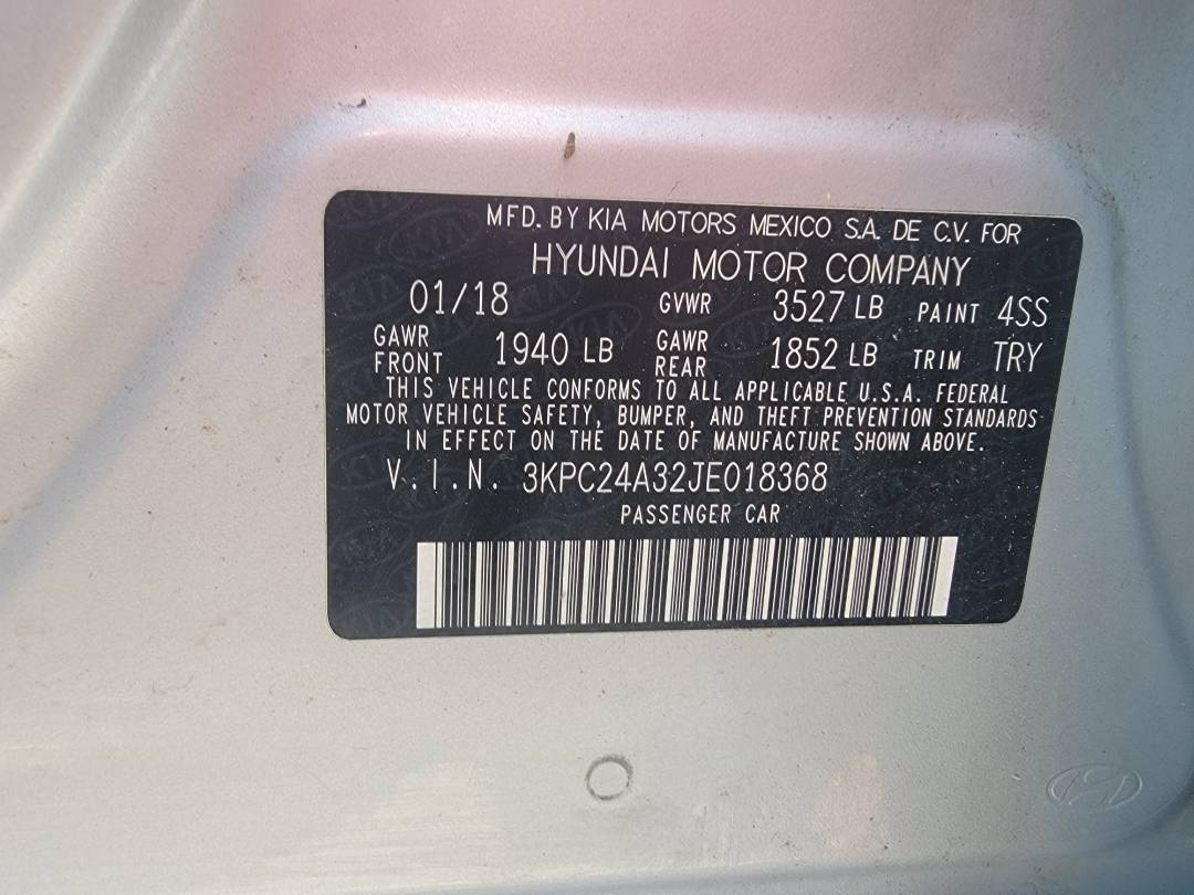 2018 HYUNDAI ACCENT — 108669 Miles — Lot E018368 — Main - Marhaba Auctions Used Cars - Image 7