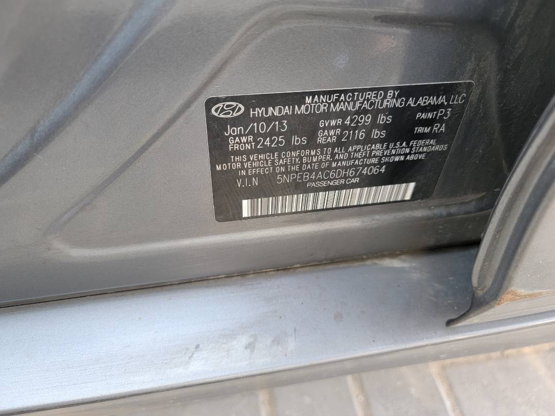 2013 HYUNDAI SONATA — 85620 Miles — Lot 62629583 - Marhaba Auctions Used Cars - Image 10