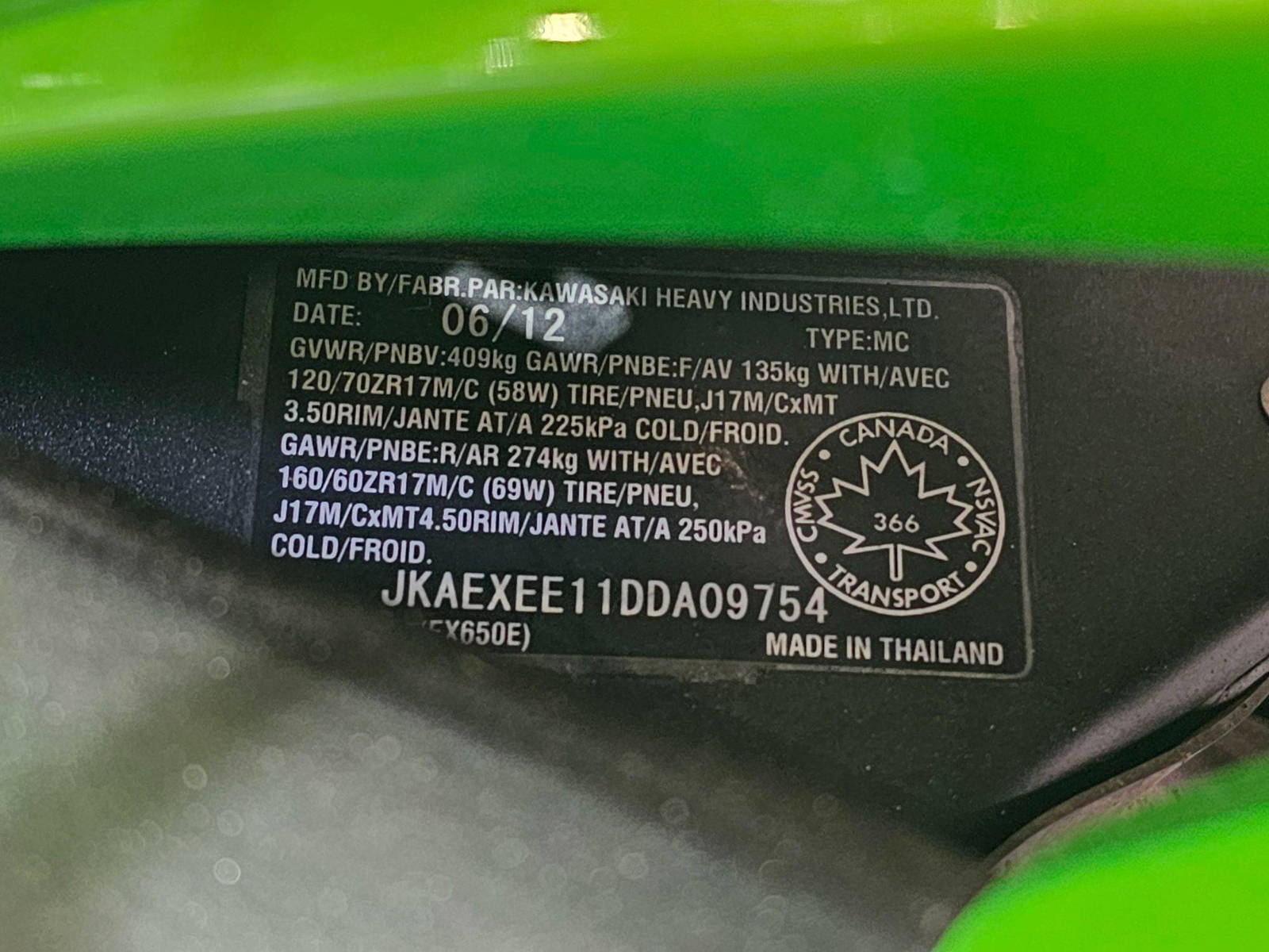 KAWASAKI EX650 E 2013 - Marhaba Auction Used Cars - Image 8