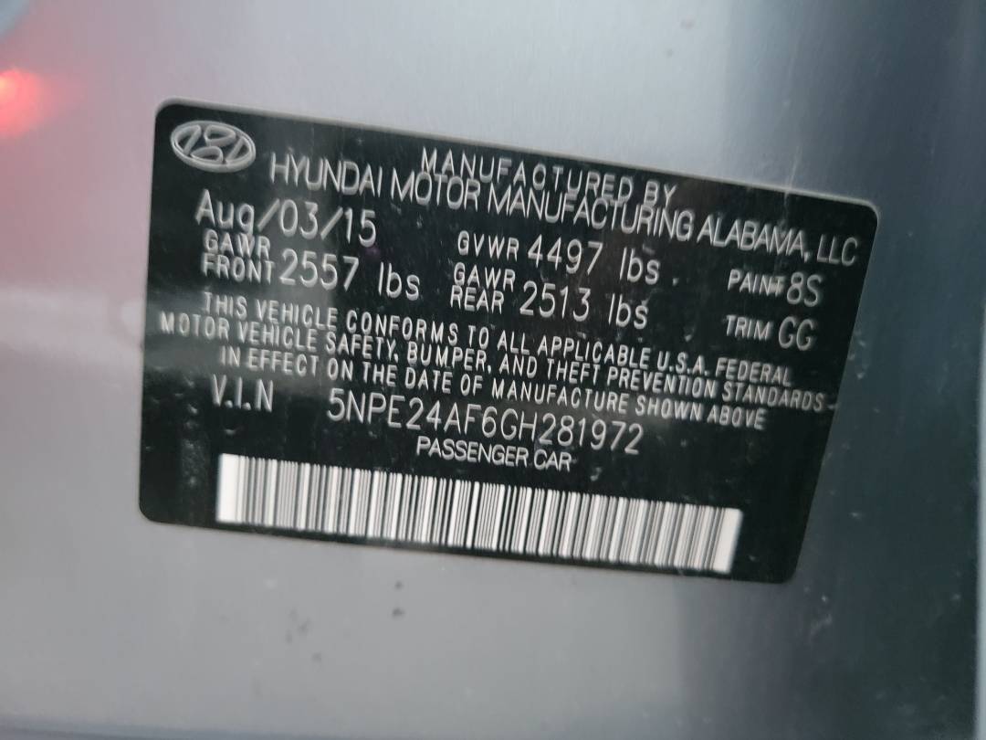 2016 HYUNDAI SONATA — 144435 Miles — Lot F6GH281972 — Main - Marhaba Auctions Used Cars - Image 9