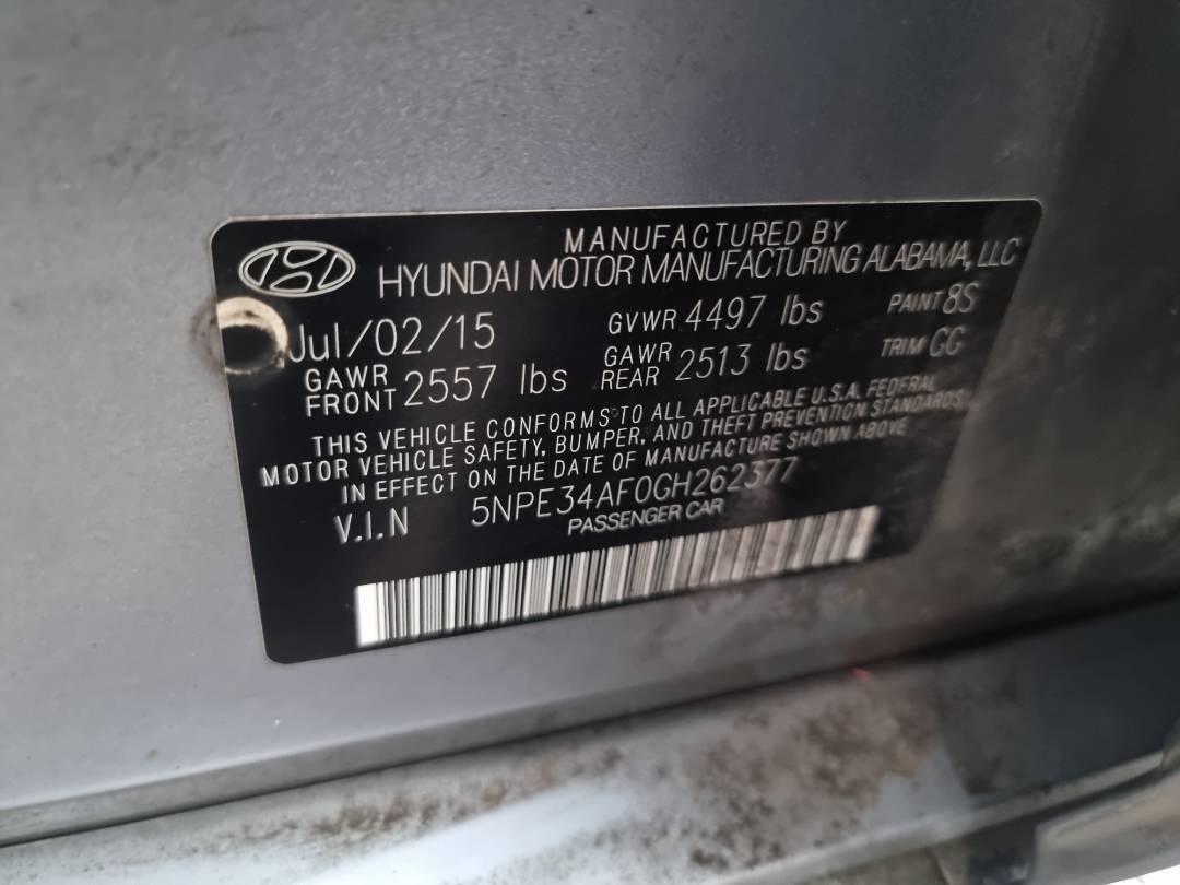 HYUNDAI SONATA 2016 - Marhaba Auction Used Cars - Image 8
