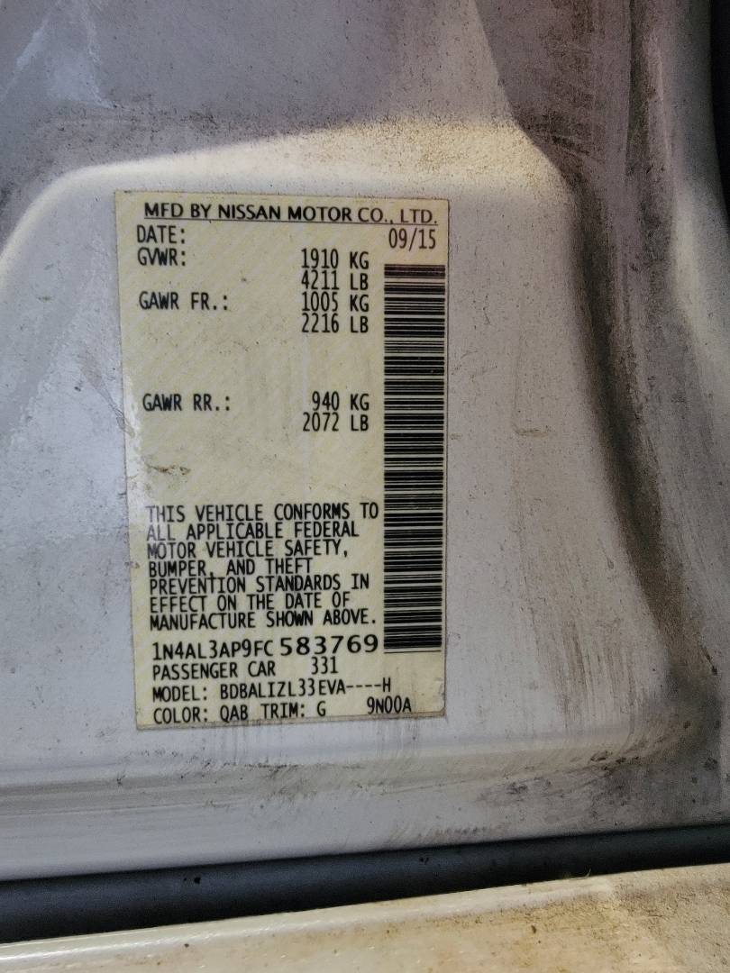 2015 NISSAN ALTIMA — 83284 Miles — Lot 59058284 — Main - Marhaba Auctions Used Cars - Image 10