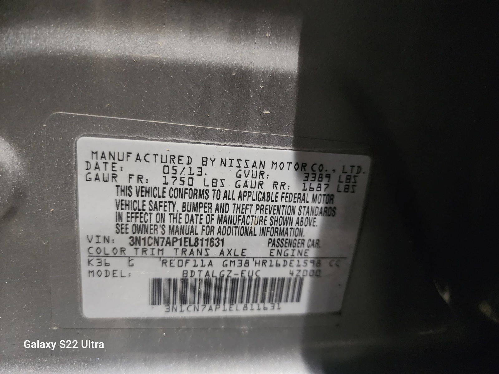 2014 NISSAN VERSA — 176912 Miles — Lot 43956584 - Marhaba Auctions Used Cars - Image 10