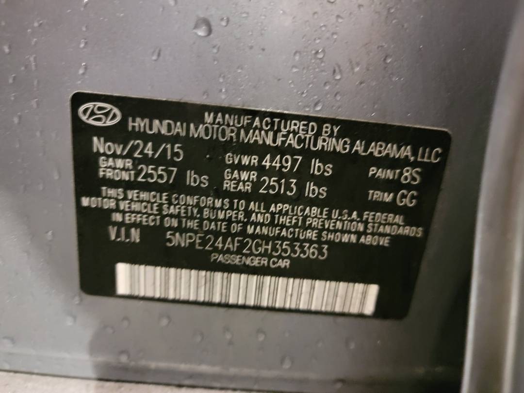 2016 HYUNDAI SONATA — 144360 Miles — Lot 38138981 - Marhaba Auctions Used Cars - Image 10