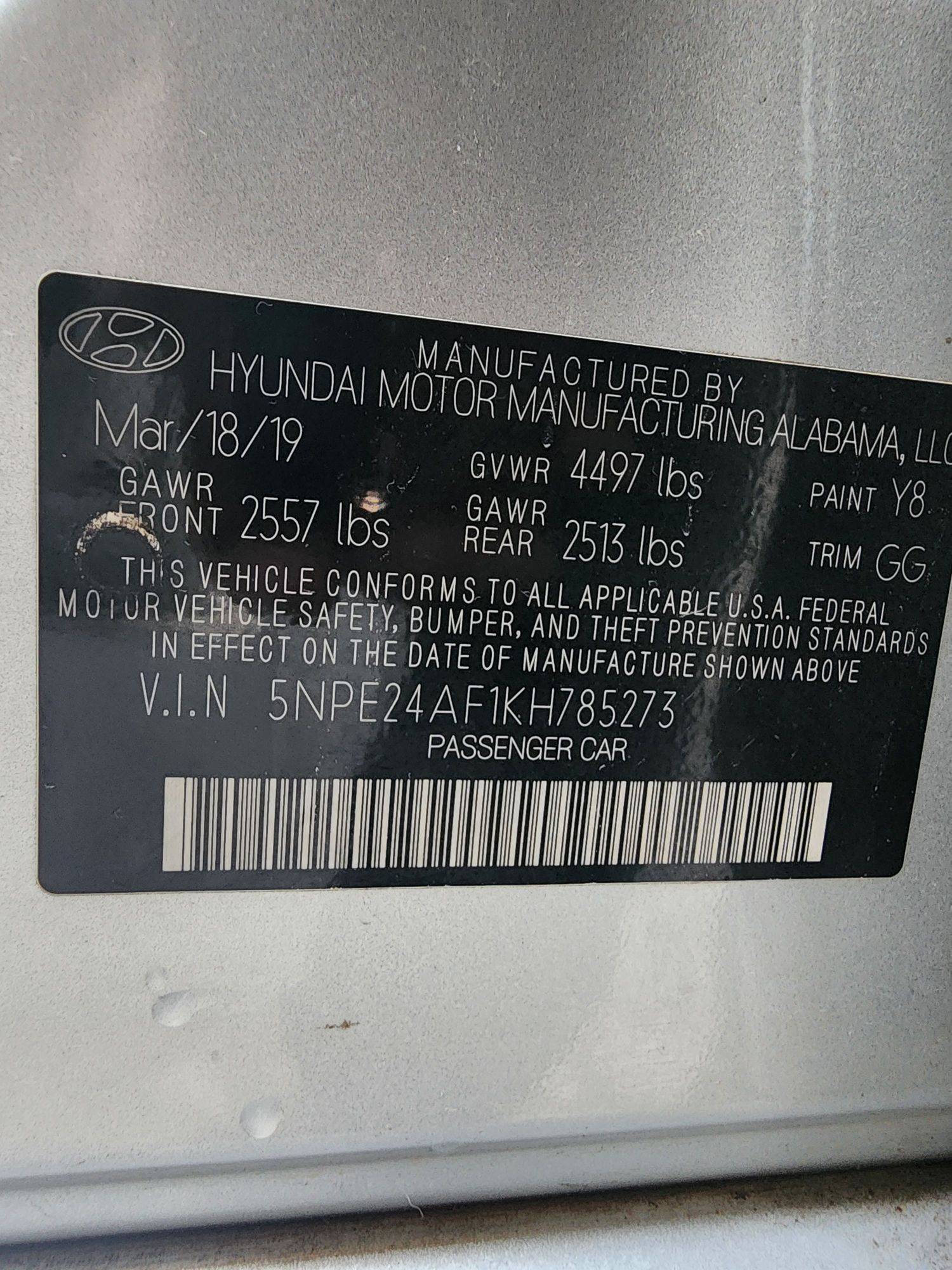 HYUNDAI SONATA 2019 - Marhaba Auction Used Cars - Image 11