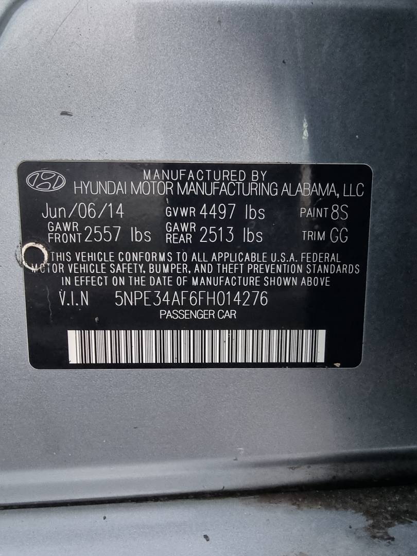 2015 HYUNDAI SONATA — 94828 Miles — Lot 215487 — Ind. 12 - Marhaba Auctions Used Cars - Image 10
