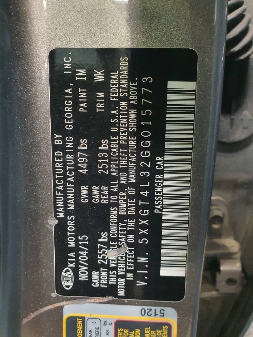 2016 KIA OPTIMA — 101030 Miles — Lot G015773 — Souq - Marhaba Auctions Used Cars - Image 9
