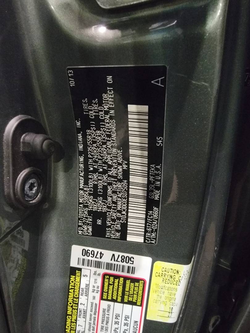 2014 TOYOTA SIENNA — 213124 Miles — Lot C0ES075094 — Main - Marhaba Auctions Used Cars - Image 10